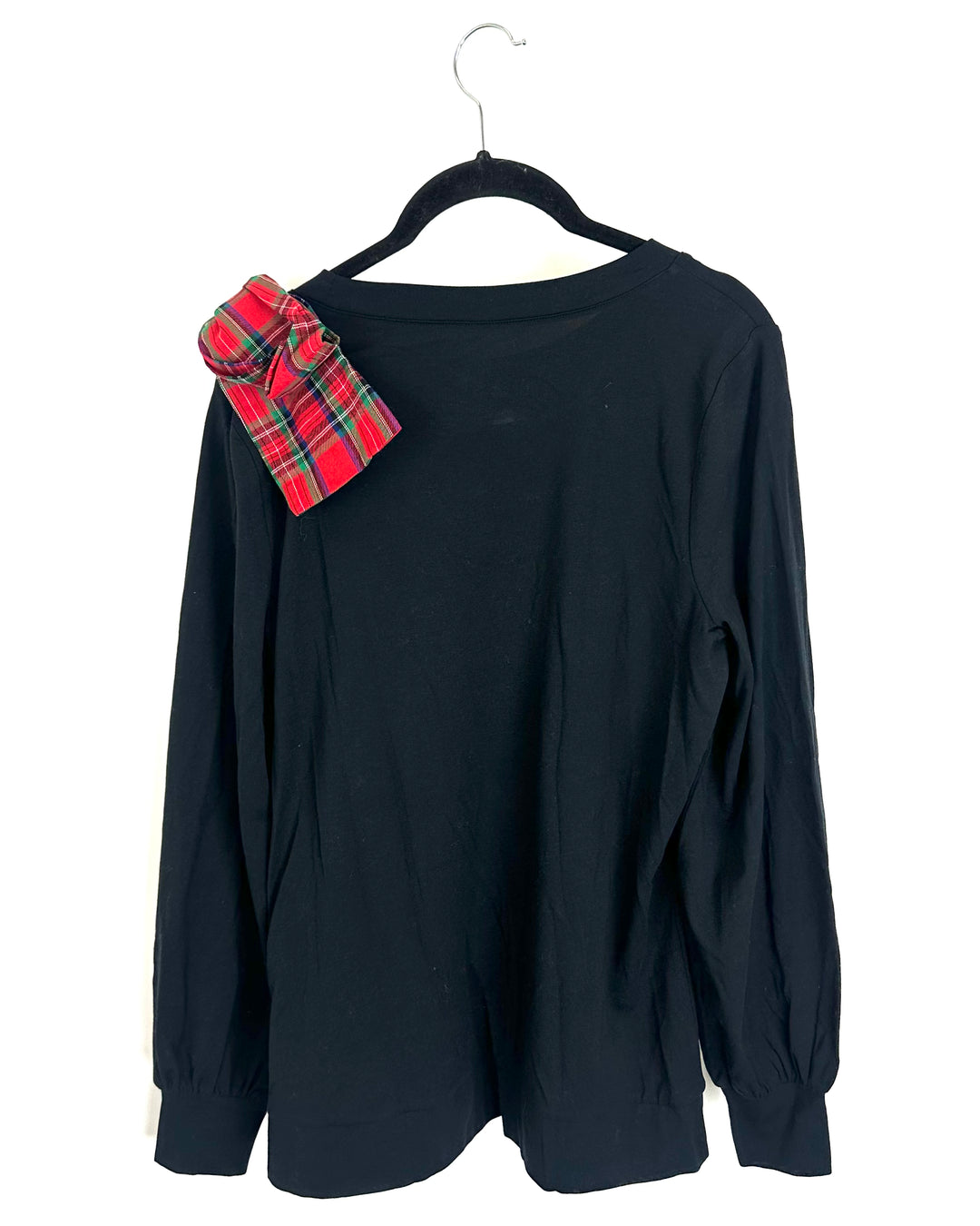 Black Holiday Bowtie Long Sleeve Shirt - Size 6/8