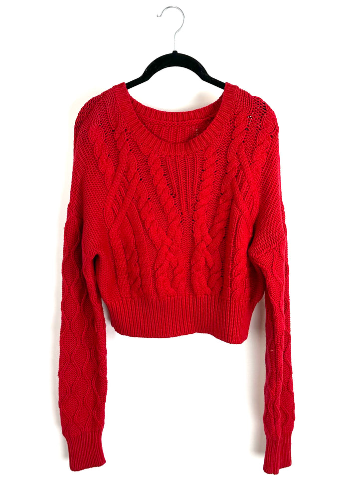 Red Cable Knit Sweater - Size 4/6
