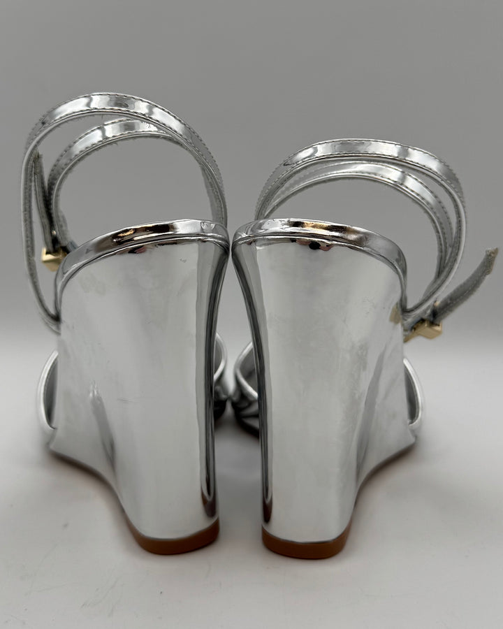 Silver Leather Wedge - Size 6.5 and 7