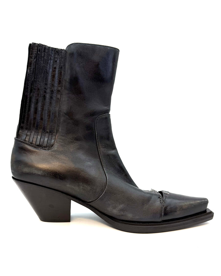 Black Toe Slit Booties - Size 41