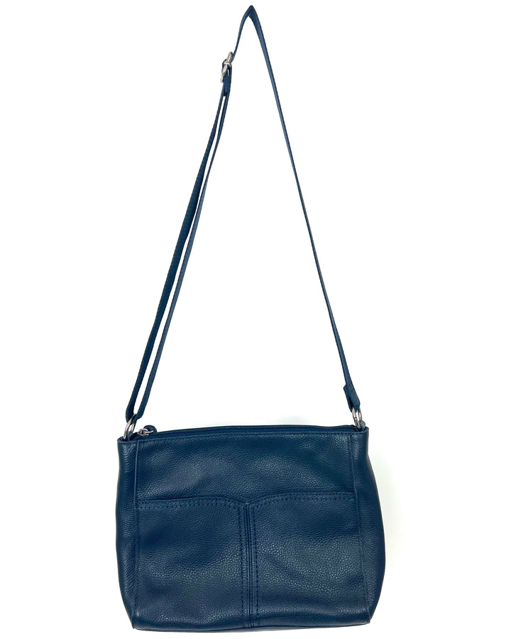 Navy Leather Crossbody Bag