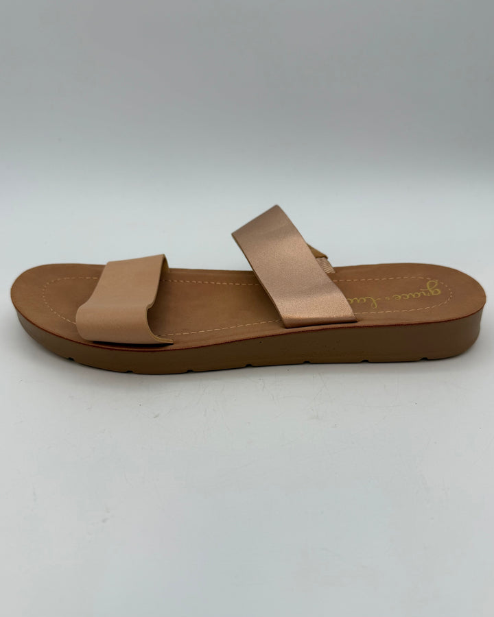Tan Two Strap Sandals - Size 5.5/6