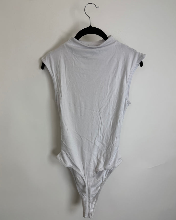 White High Neckline Bodysuit Top - Size 4/6