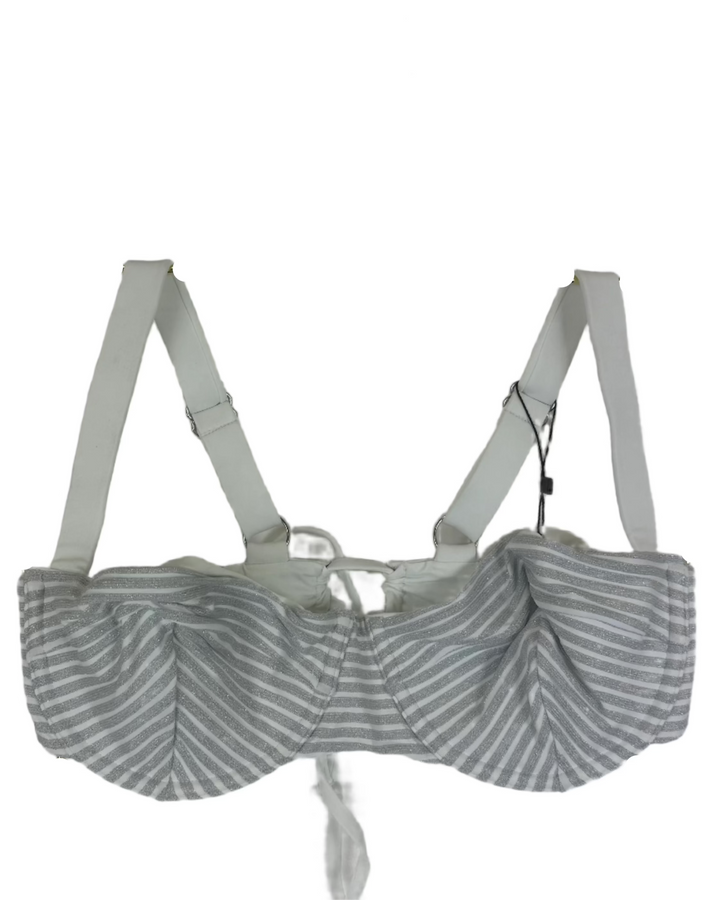 Metallic Silver Underwire Bikini Top - XL, XXL, XXXL