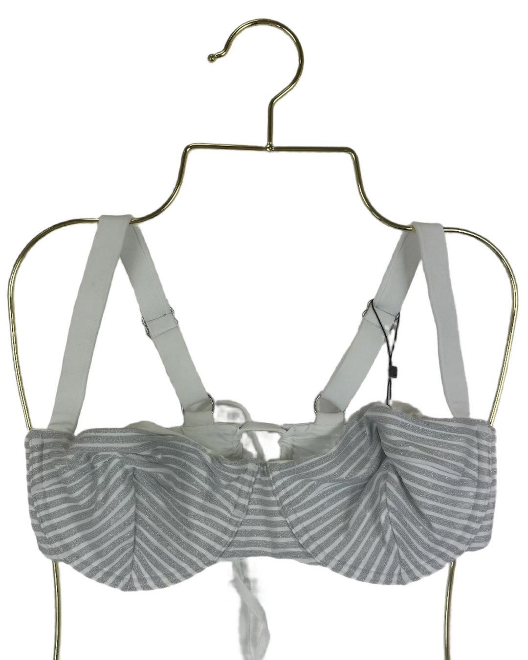 Metallic Silver Underwire Bikini Top - XL, XXL, XXXL