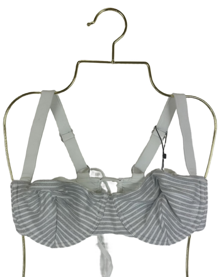 Metallic Silver Underwire Bikini Top - XL, XXL, XXXL