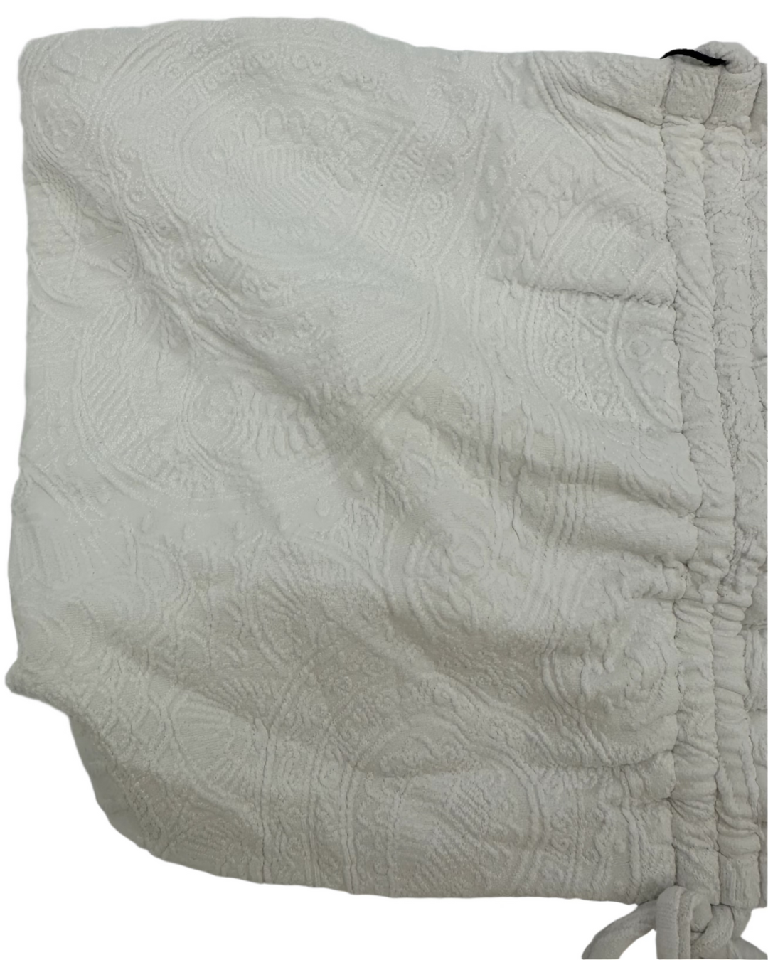 White Embossed Bandeau Bikini Top -  XS, L, XL, XXL