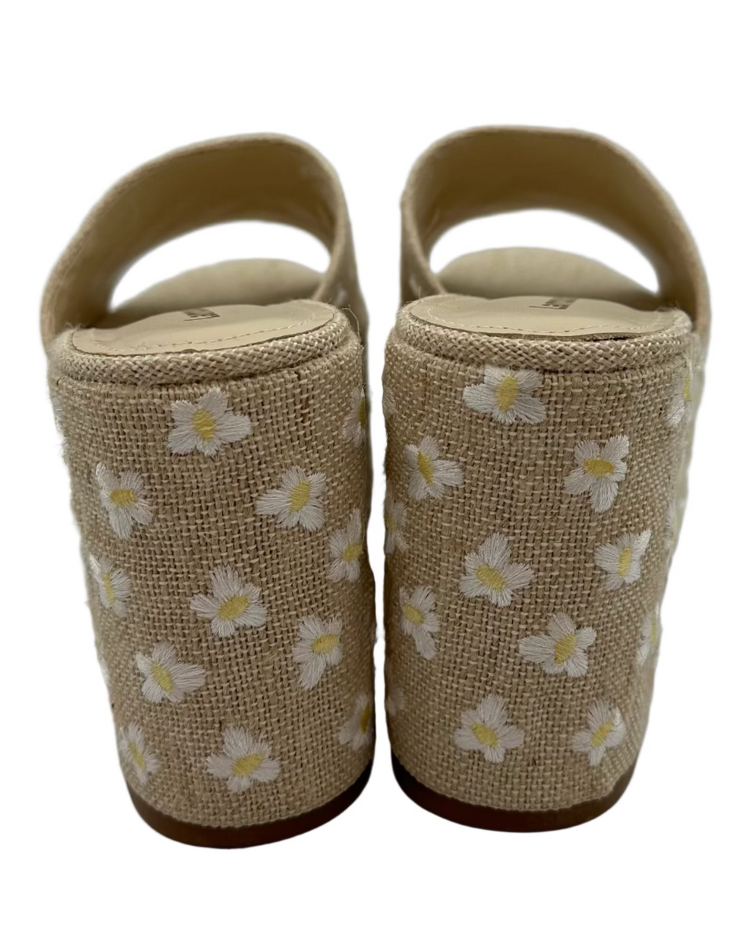Tan Raffia Floral Platform Sandal - Size 6 and 10