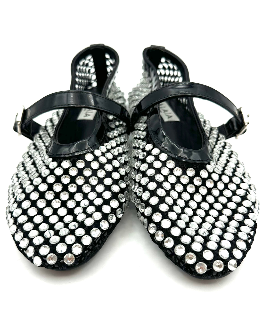Alaia Rhinestone Fishnet Flats - Size 7