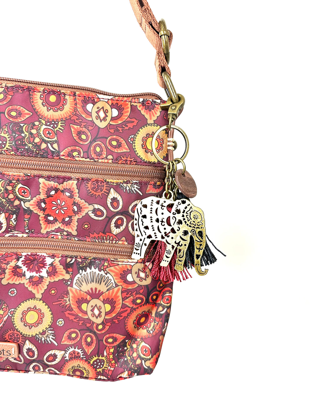 Red Floral Crossbody Bag