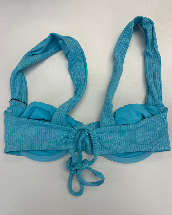 Metallic Blue Underwire Bikini Top - Extra Small and Extra Extra Large