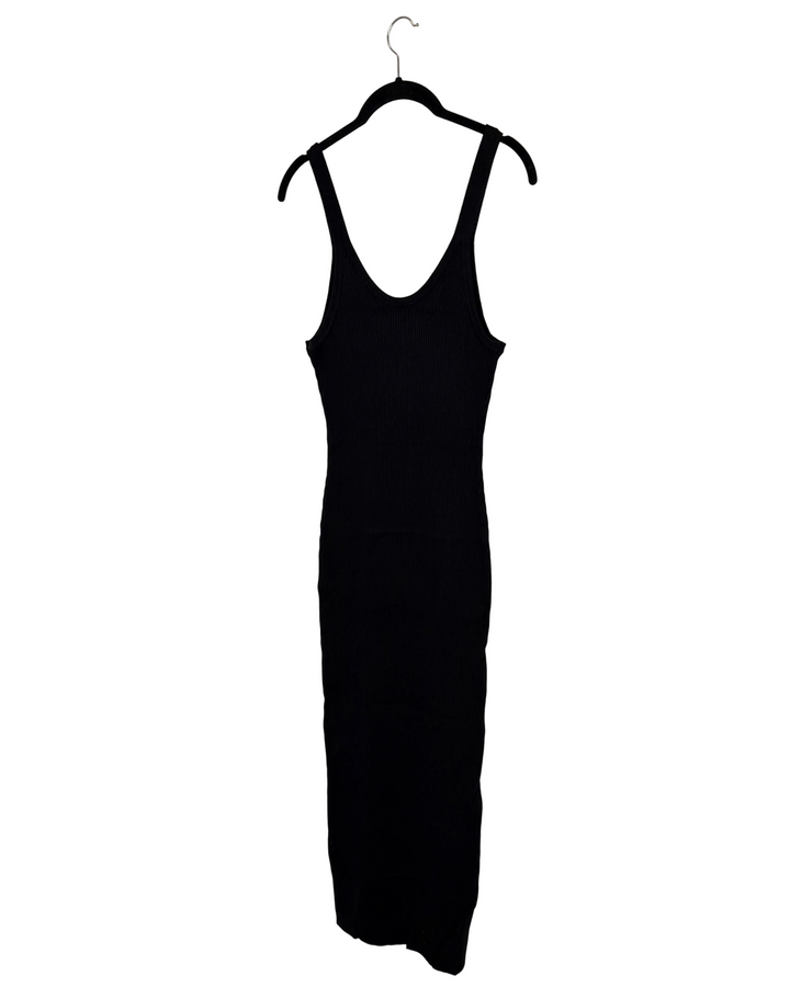 Black Rhinestone Ribbed Dress - Size 2/4