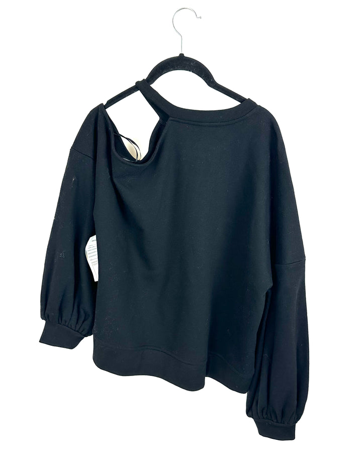 Black One Shoulder Sweater - Size 2/4
