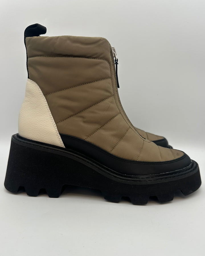Olive Green Nylon Boots - Size 8 and 9.5