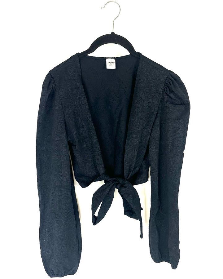 Black Embossed Coverup Top - XS/S and XL/XXL