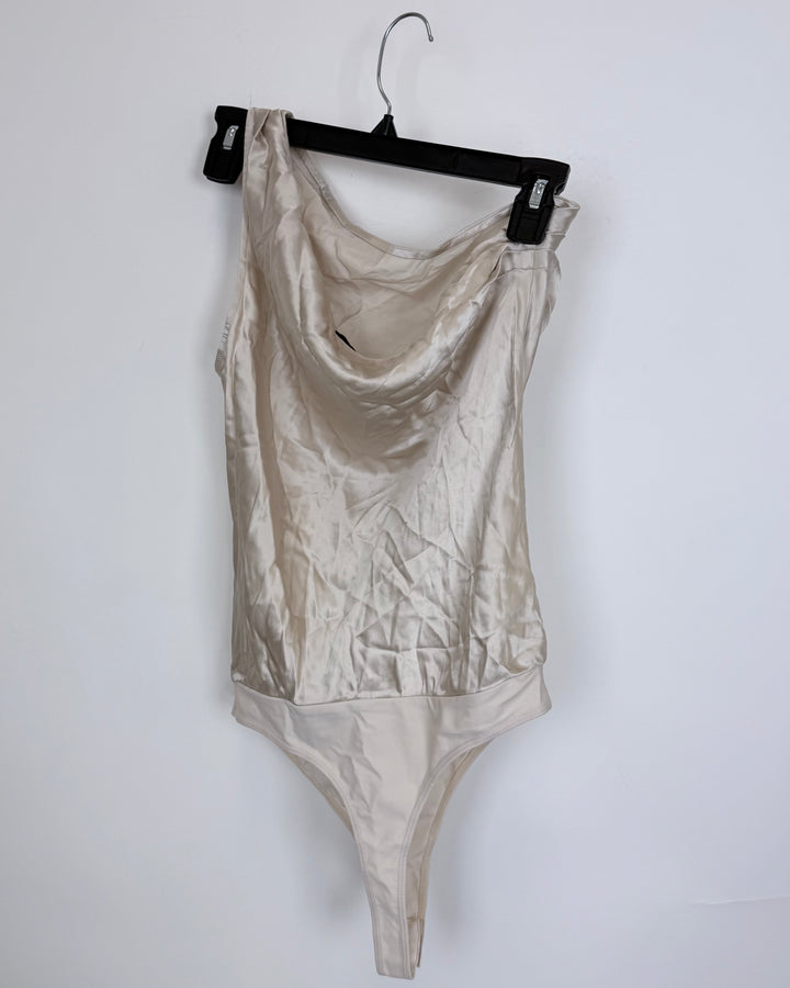 Champagne Gold One-Shoulder Bodysuit - Size 4/6