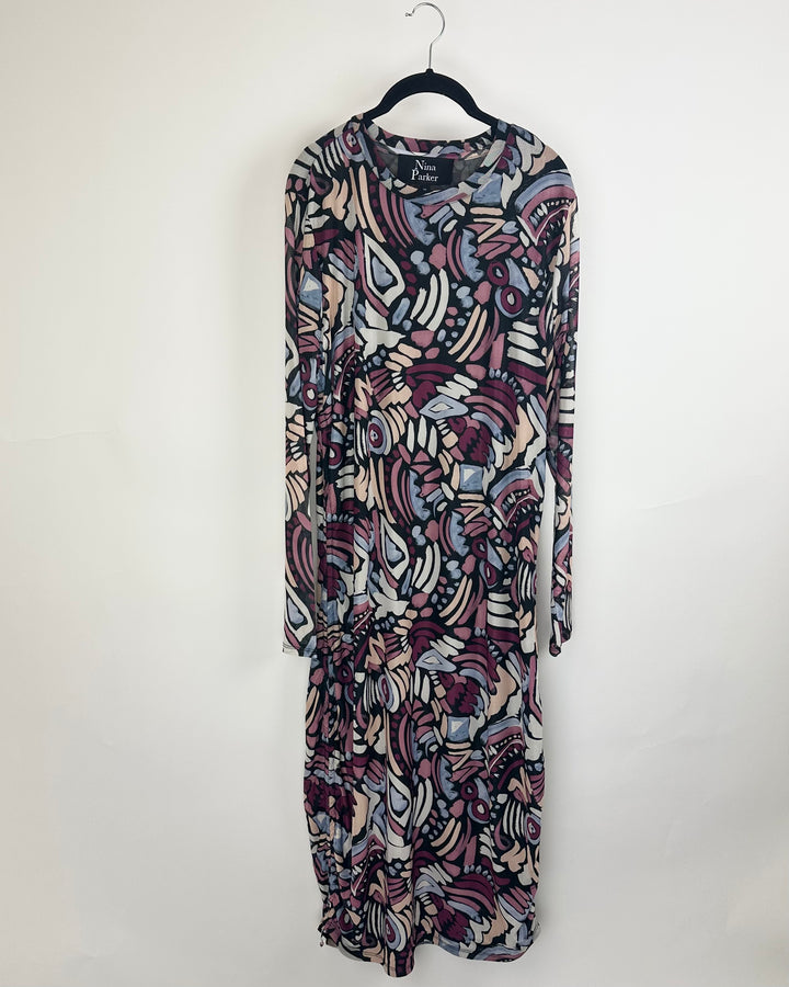 Mesh Patterned Dress - Size 2X