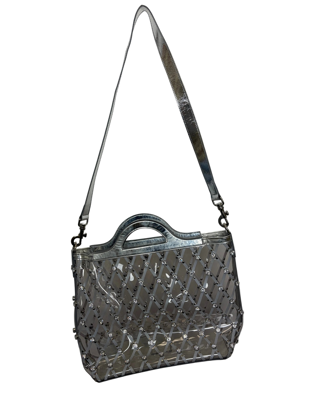 Clear and Silver Gem Stone Tote Bag