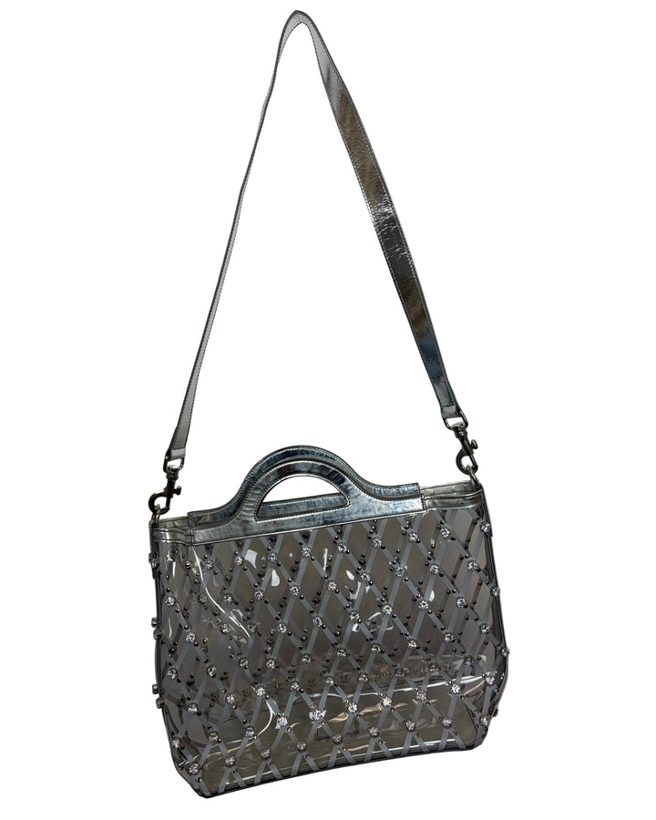 Clear and Silver Gem Stone Tote Bag