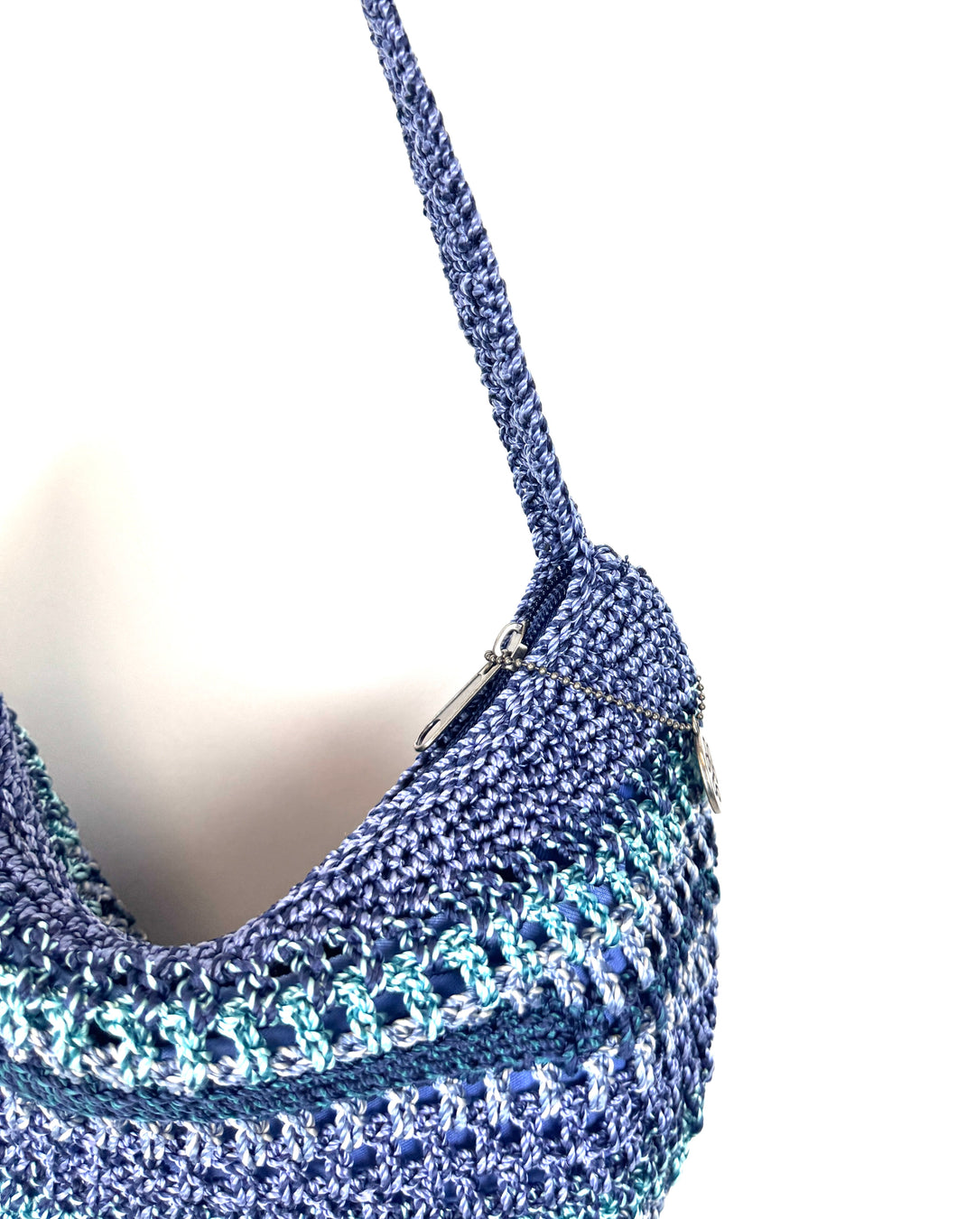 Blue Crochet Shoulder Bag