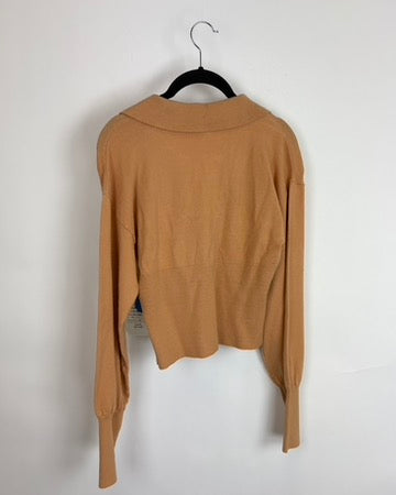 Orange Collared Top - Size 8/10
