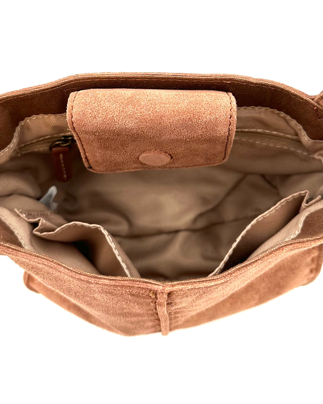 Brown Suede Mini Crossbody Bag