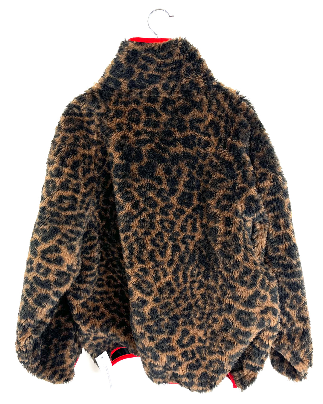 Brown Animal Print Sherpa Coat - Size 2/4