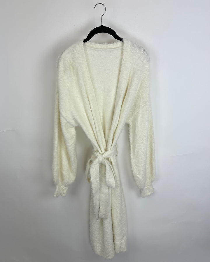 White Full Length Cardigan - Size 2/4