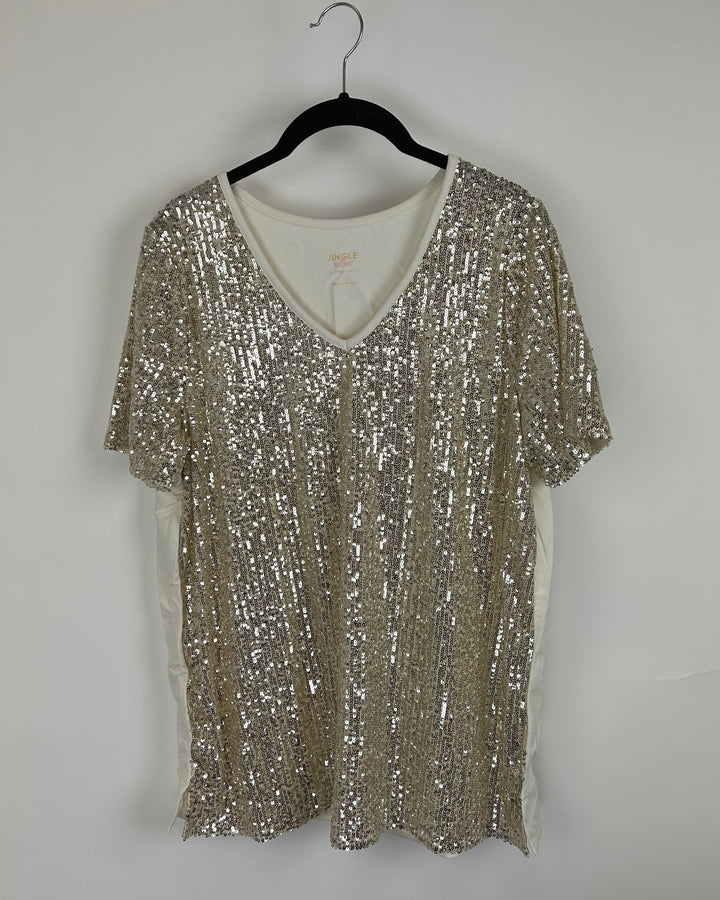 Gold Sequin T-Shirt - Size 6/8