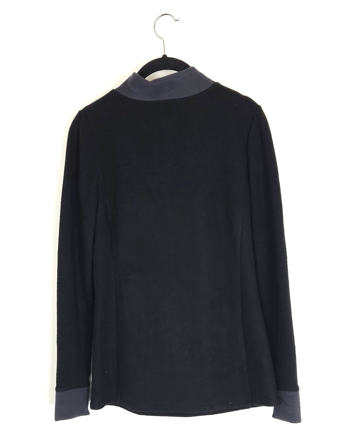 Black and Gray Fleece Top - Size 0/2