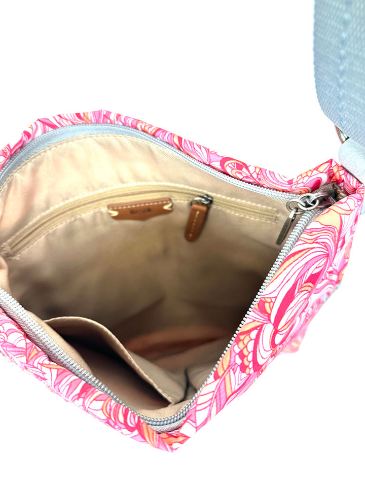 Multi-Pattern Crossbody Bag With Crochet Detail
