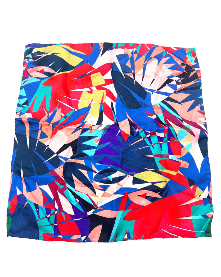 MENS Multicolor Plant Print Pocket Square