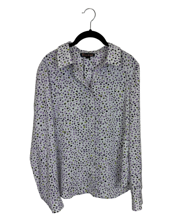 Abstract Patterned Long Sleeve Blouse- Size 2/4