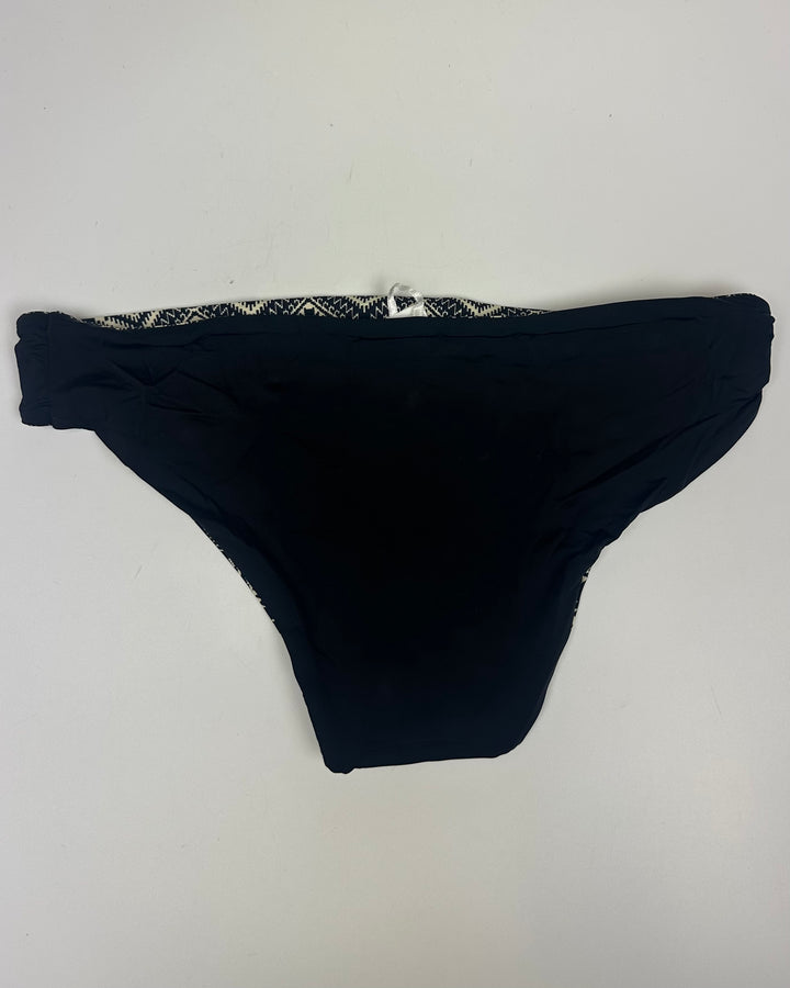 Black and Cream Reversible Classic Bikini Bottom - Small and Medium