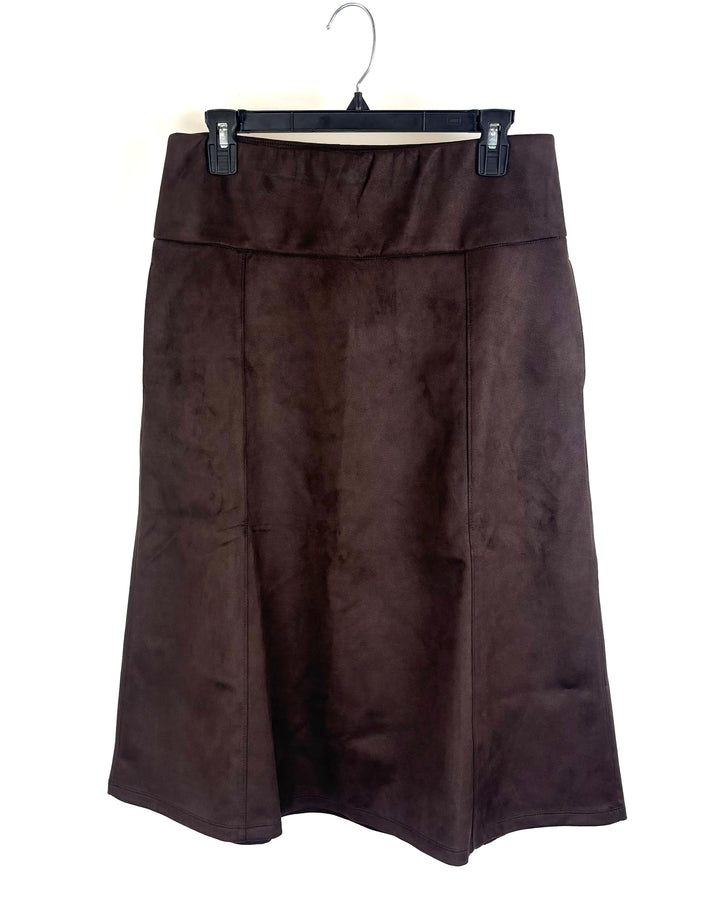 Brown Faux Suede Skirt- Size 6/8