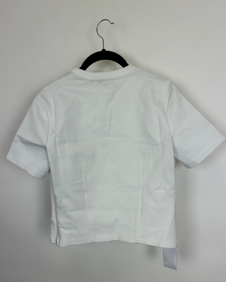 White Gem Stone Bustier T-Shirt - Size 4/6 and and 6/8