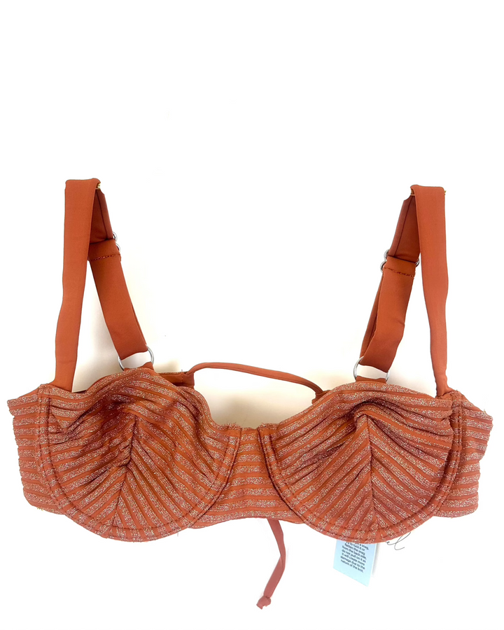 Metallic Brown Underwire Bikini Top - XS, S, M, XXL