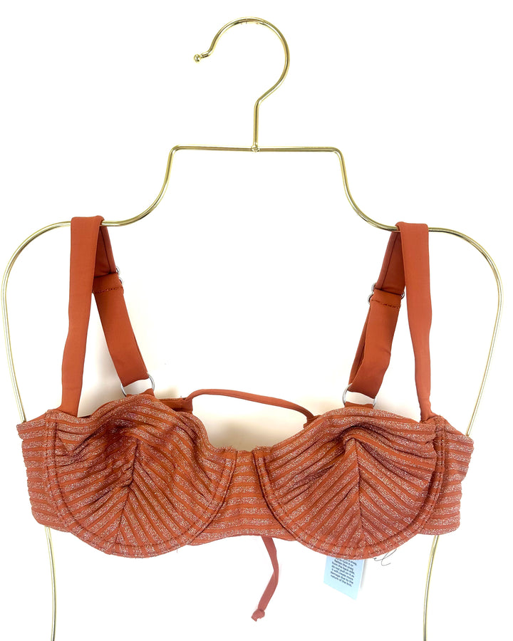Metallic Brown Underwire Bikini Top - XS, S, M, XXL