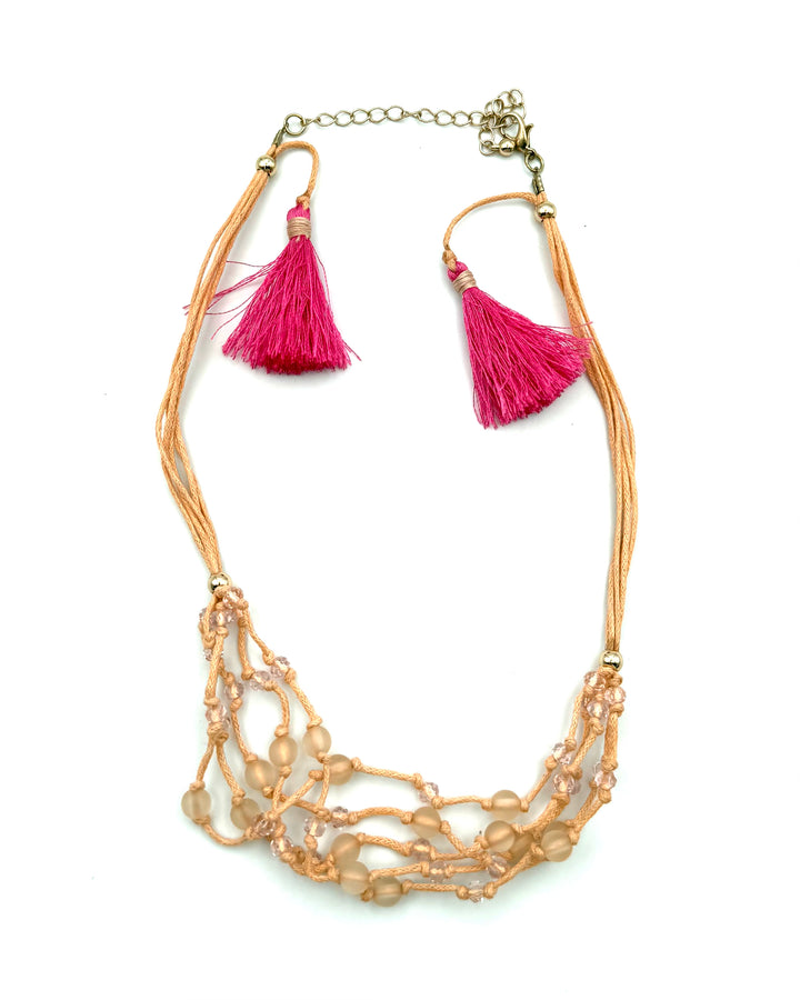 Light Pink Fabric Necklace
