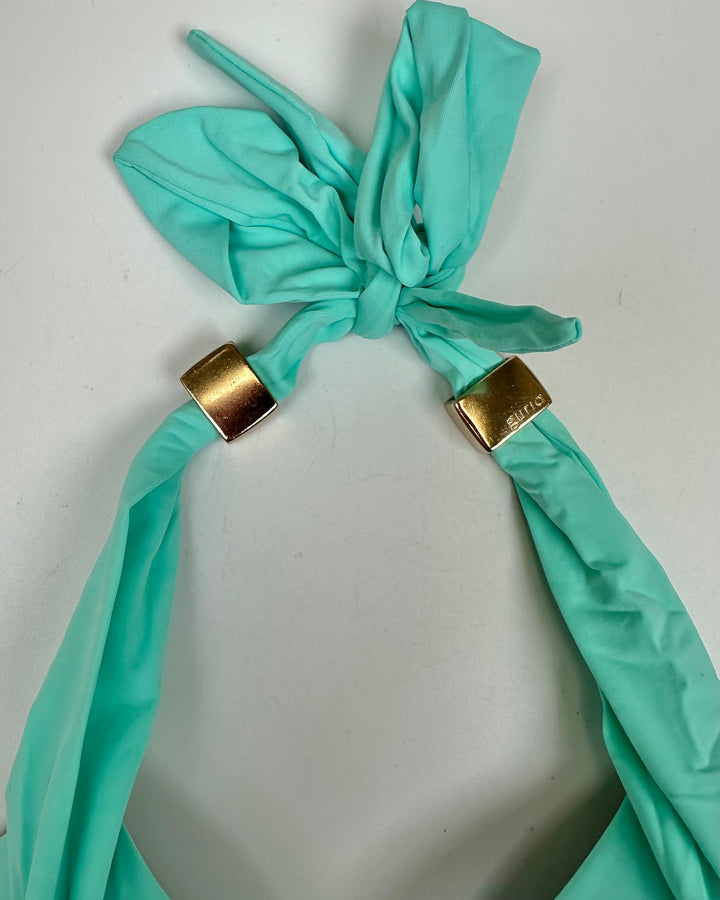 Light Teal Halter Bikini Top - Extra Small