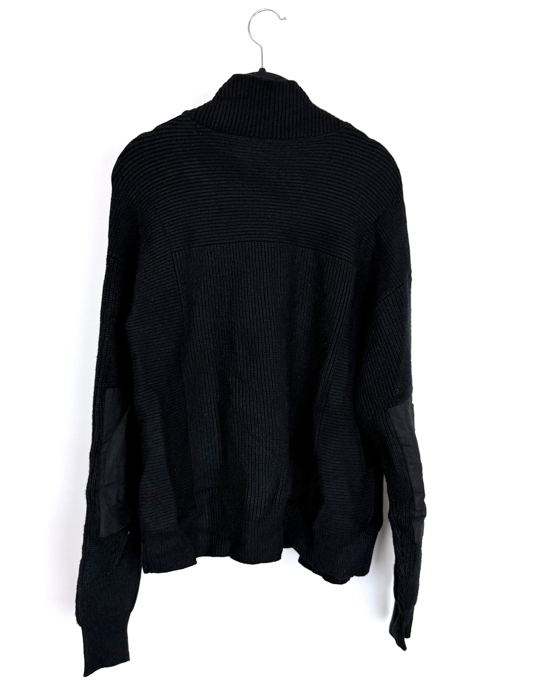 Black Mixed-Media Knit Cardigan - Size 6/8