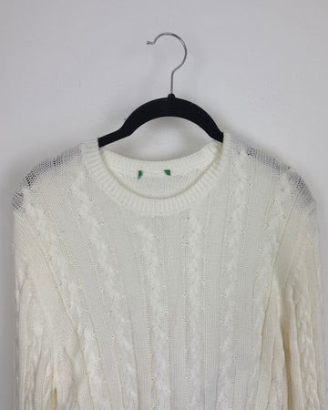 Ivory Cable Knit Sweater - Size 8/10