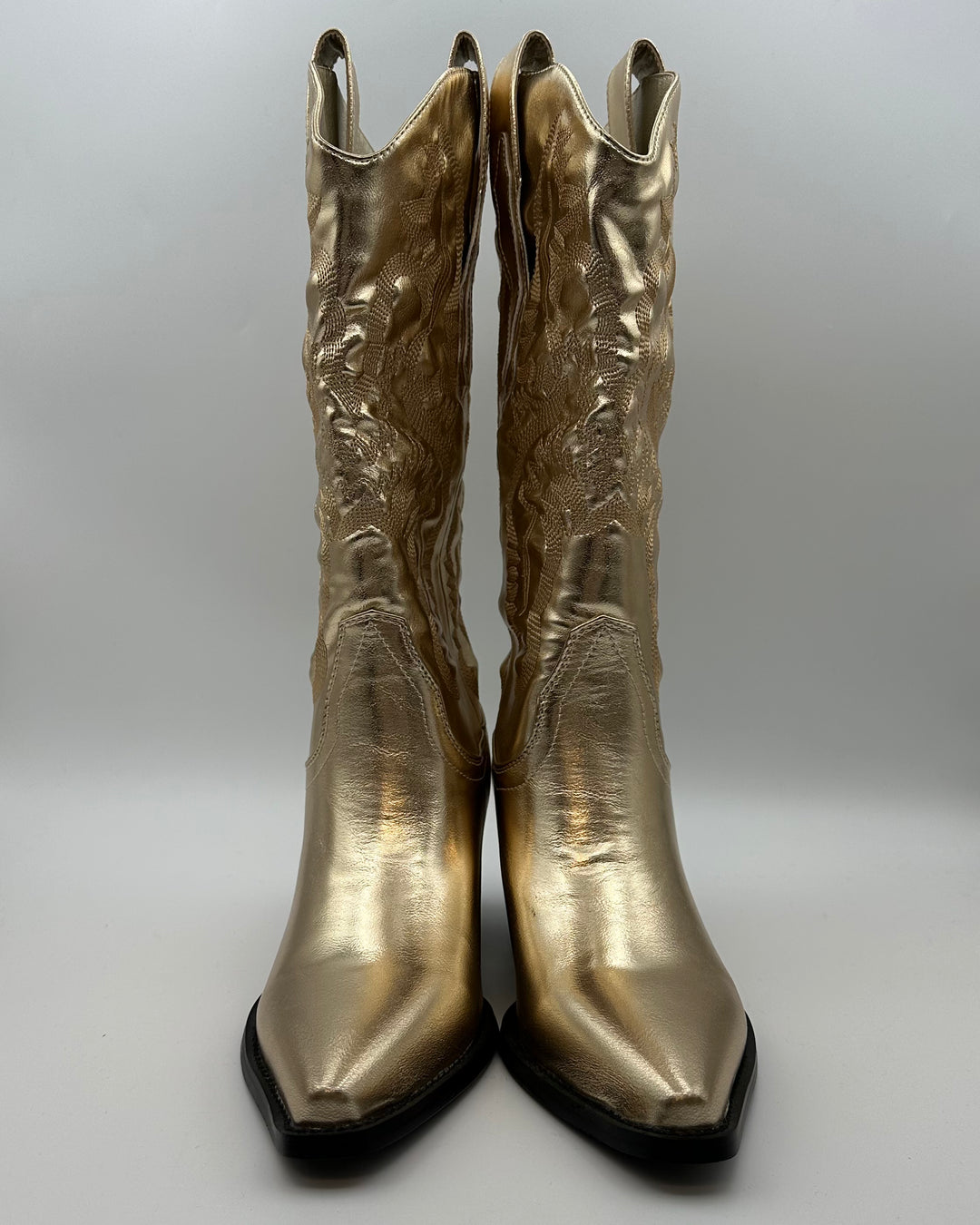 Gold Metallic Cowboy Boots - Size 6
