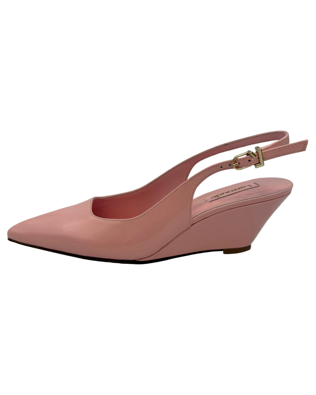 Baby Pink Patent Leather Wedge - Size 6.5
