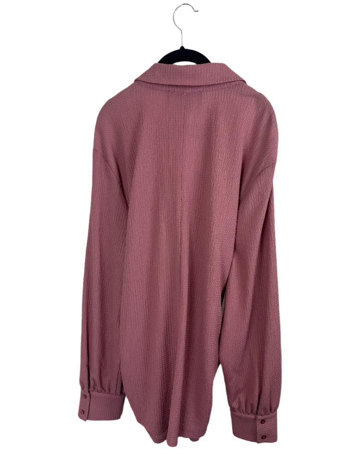 Light Pink Waffle Knit Blouse - Size 2x
