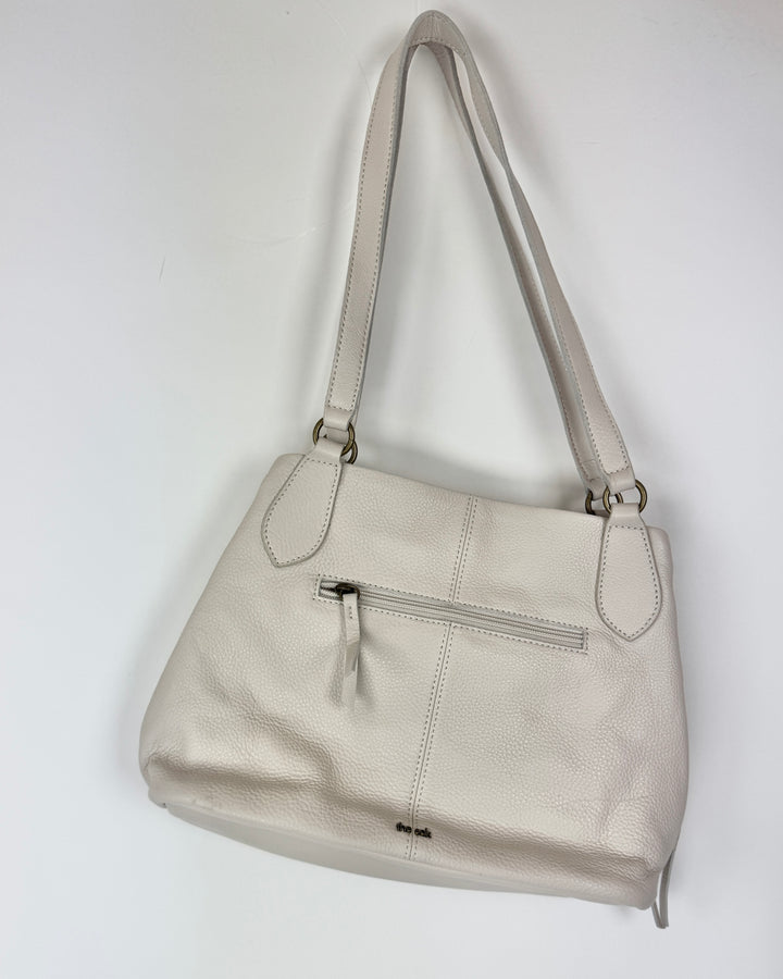 Off White Floral Embroidered Satchel