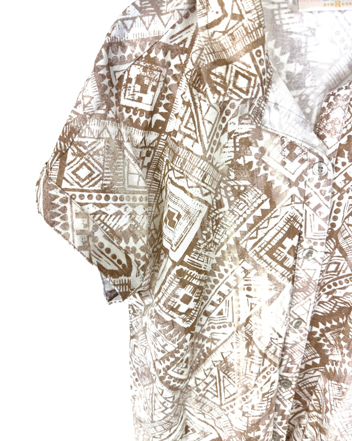 Tan Abstract Print Top - Size 6/8