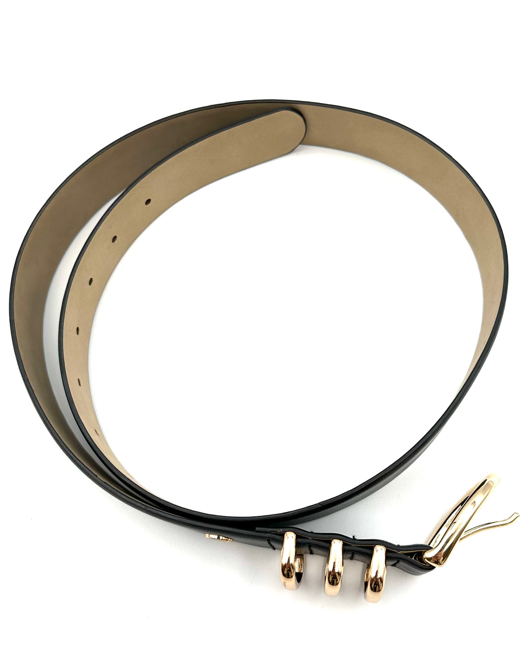 Black Belt with Gold Hardware - Size Medium