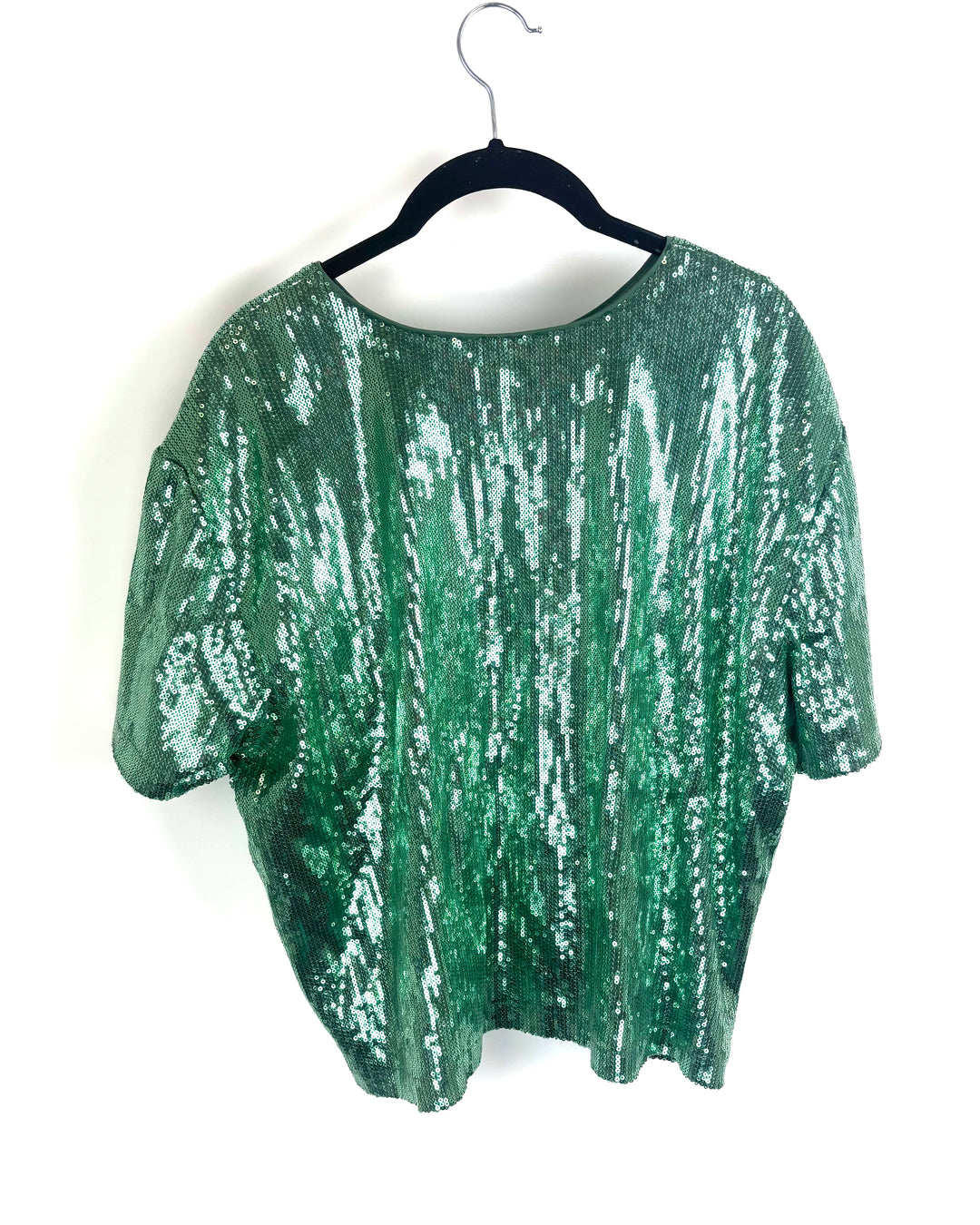 Green Sequin Cropped T-shirt- 1X