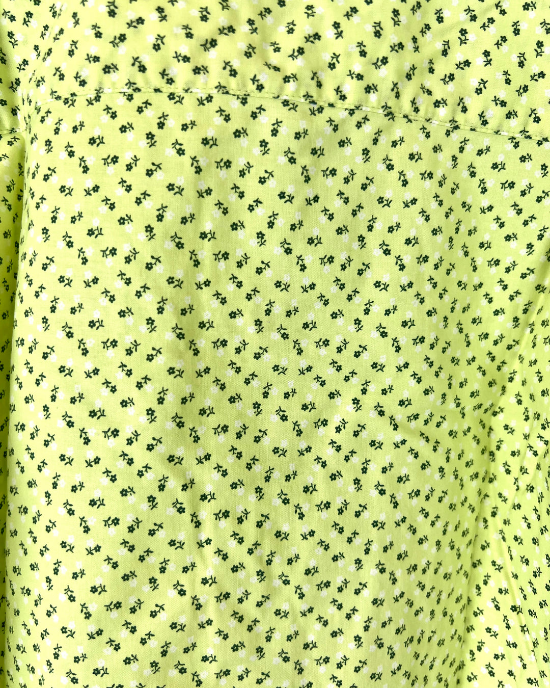 MENS Green Floral Short Sleeve Top - Medium